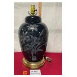 Vintage Black Asian Style 80ï¿½s-90ï¿½s Floral Lamp