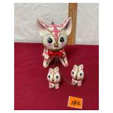 Vtg. Kitschy, 'big-eye' mother and babies' Rare