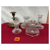 lot of vintage candle holders