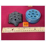 antique art pottery flower frogs