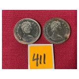 1976 Canadian Voyageur 50% silver &  1977 Canadian