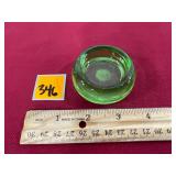 Vtg Uranium Glass Furniture Coaster