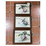 Framed Silk Artworks-see pics for condition