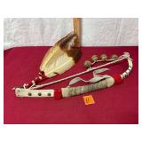 Native American Indian rib bone dance bow