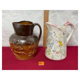 English Doulton Lambeth salt-glazed stoneware jug