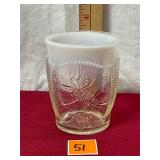 St. Clair Cactus White Carnival Glass Tumbler.