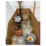 candles and other glassware some vtg.