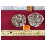 Vtg. Glass flower frogs