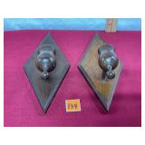 vtg. wooden candle holders