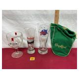 Assorted Beer Glasses&Crown Royal Bottle