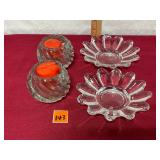 vtg. glass candle holders