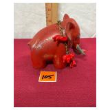 vintage cast iron red elephant