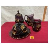 vtg Riverside Glass Works Amethyst Croesus pattern