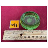Vtg Uranium Glass Furniture Coaster