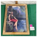 Vtg Litho by L Goddard ï¿½The Red Birdï¿½
