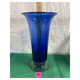 Vtg. Hand Blown Cobalt Blue Glass Vase