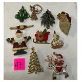 Vtg. Christmas Brooches