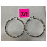 Large 925 Sterling Hoop Earrings