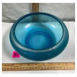 Steuben Blue Aurene art glass bowl