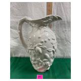Vtg Portugal signed pottery pitcher