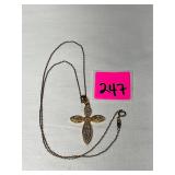 Sterling Cross in Gold Vermeil Pendant&Chain