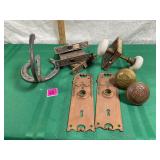 ornate Victorian-era door hardware brass