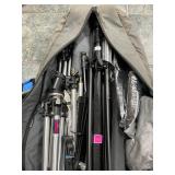 Lot of camera tripods