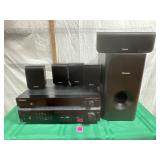 Pioneer Receiver w/surround sound speakers-works