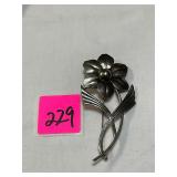 MCM Sterling Flower Brooch
