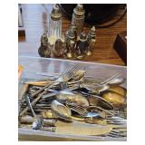 Silver Plated Flatware (some Nickel Silver) & Salt