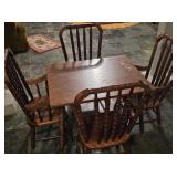 Child's Wooden Table & 4 Chairs