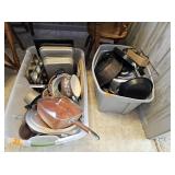 2 Totes of Pots & Pans-1 Pampered Chief Stone