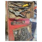 2 Flats Chains, Come-a-Longs & Large Pipe Wrench