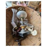Apple Basket with Picture and Statue,Kerosene Lamp