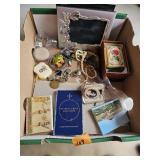 Flat of Religious Items and Costume Jewelry
