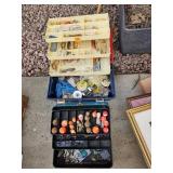 2 Tackle Boxes w/Lures & Corks and Misc Fishing
