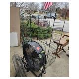 2 Black Fans & Shelf