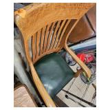 Oak Rocking Chair / Green Seat