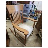 Oak Rocking Chair White Seat