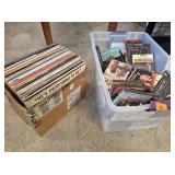 Tote of DVD's, Box of Albums
