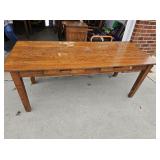 Oak Library Table 6' x 30', (2) Drawers