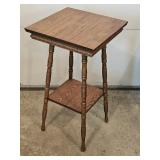 Carved Oak Plant Stand