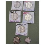 (6) 1948-1964 Walking Liberty Half Dollar