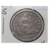 1877 S Liberty Seated Quarter