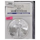 2007 Eagle Early Releases $1 NGC MS69
