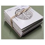 (9) 1920-1929 S, D Walking Liberty Half Dollar