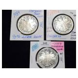 (3) 1989 S,P Comm. $1 Silver Dollar