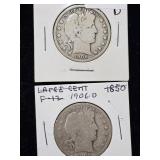 (2) 1906 D Barber Half Dollar