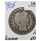 1905 Barber Half Dollar