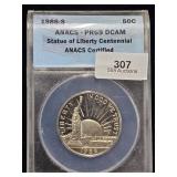 1986 S Commemorative Half ANACS PR69DCAM Liberty